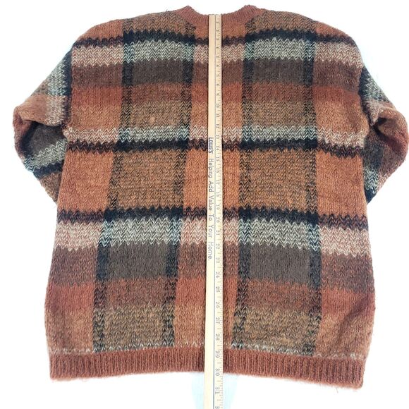 Fuzzy Wool Mohair Knit Cardigan Sweater Paul Harris M Burnt Orange Cobain Grunge - Picture 8 of 16